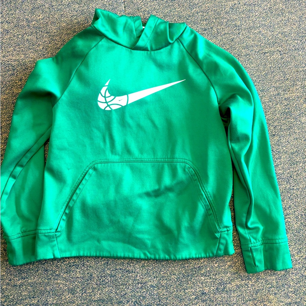 Nike kids hoodie. Green and white.